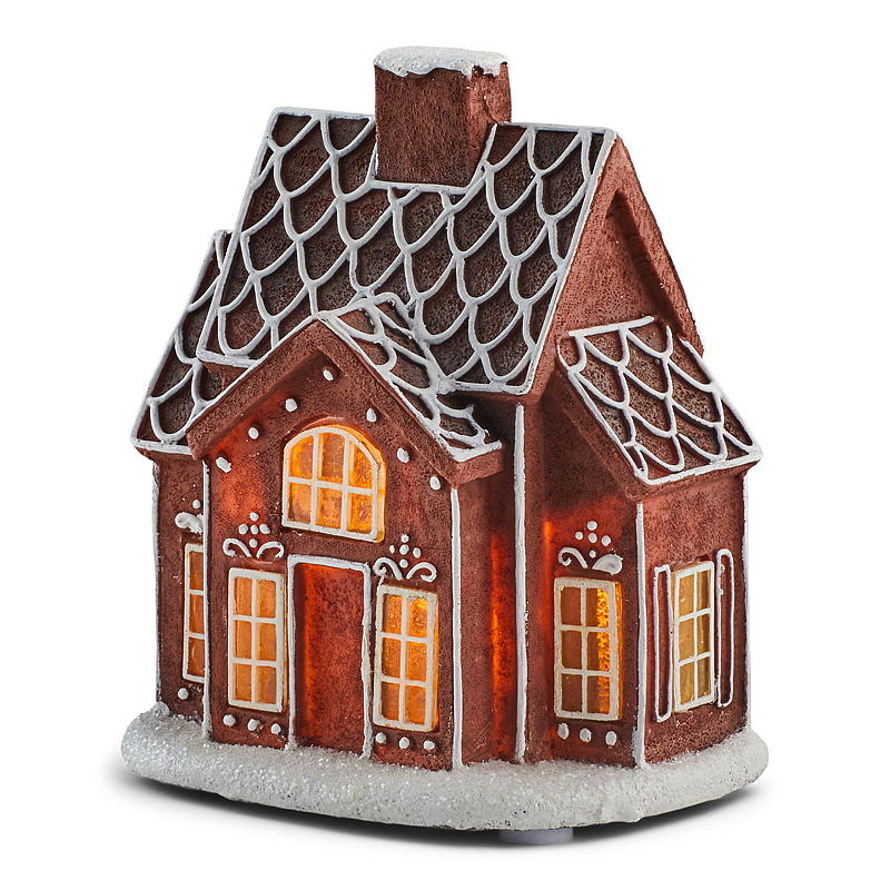 Casa di pan di zenzero 13,5x9,5x16 cm con luce