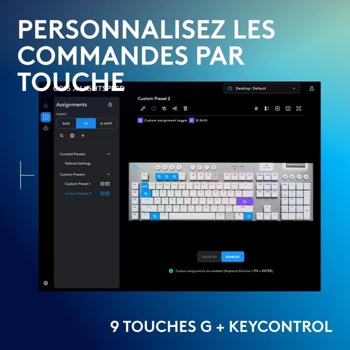 Gaming keyboard - Wireless - Logitech G - G915 X - AZERTY - Mechanical - White
