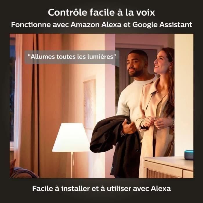 Philips Hue White, ampoule LED connectée E27, équivalent 60W, 800 lumen, compatible Bluetooth, Pack de 4