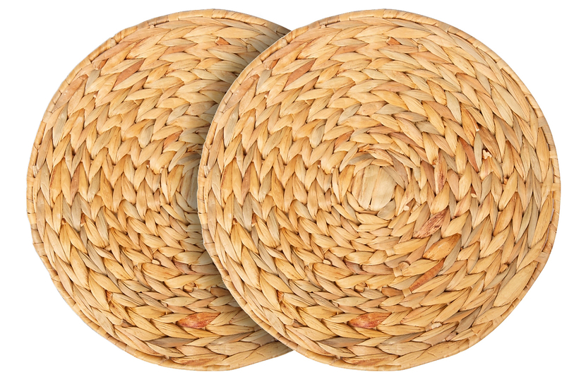 Zestaw 2 podkładek pod talerz z hiacynta wodnego 35 cm naturalna