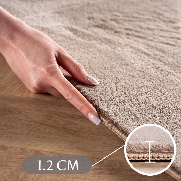 Carpetsale24 Tapis géométrique 200x290 cm beige, design scandinave boho, lavable, doux, effet 3D, pour grande pièce