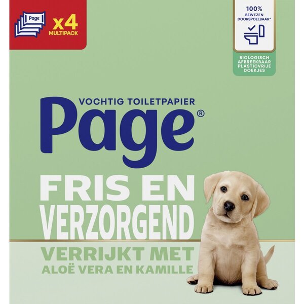 Vlhký toaletný papier Page Fresh and Care<br>4 x 38 kusov