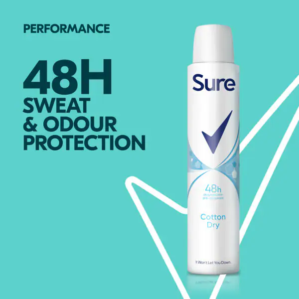 Deodorante antitraspirante Sure Spray Essential Cotton Dry 200ml