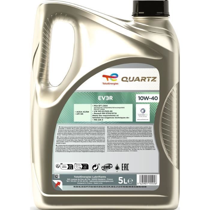 Aceite de motor - TOTALENERGIES - Quartz EV3R 10W-40 - 5L