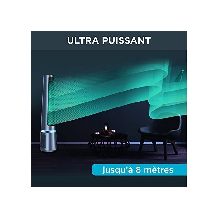 Ventilador purificador Rowenta, potente, silencioso, oscilante, 12 velocidades QU5030F0
