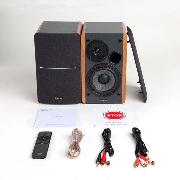 Caixas de Som Ativas - Edifier - R1280Ts - Saída para Subwoofer - Marrom - Com Fio