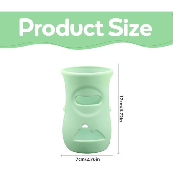 Conjunto de 3 capas de silicone Avent para mamadeiras de vidro natural, suporte anti-quebra, compatível com mamadeiras de vidro natural.