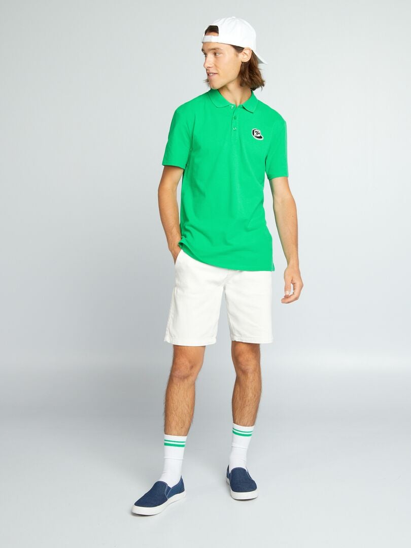Poloshirt van katoenpiqué - GROEN