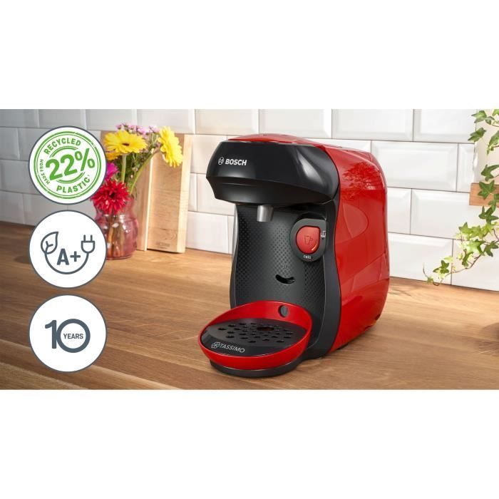 Machine à café multi-boissons - BOSCH - TASSIMO - T10 Happy rouge - 1400 W
