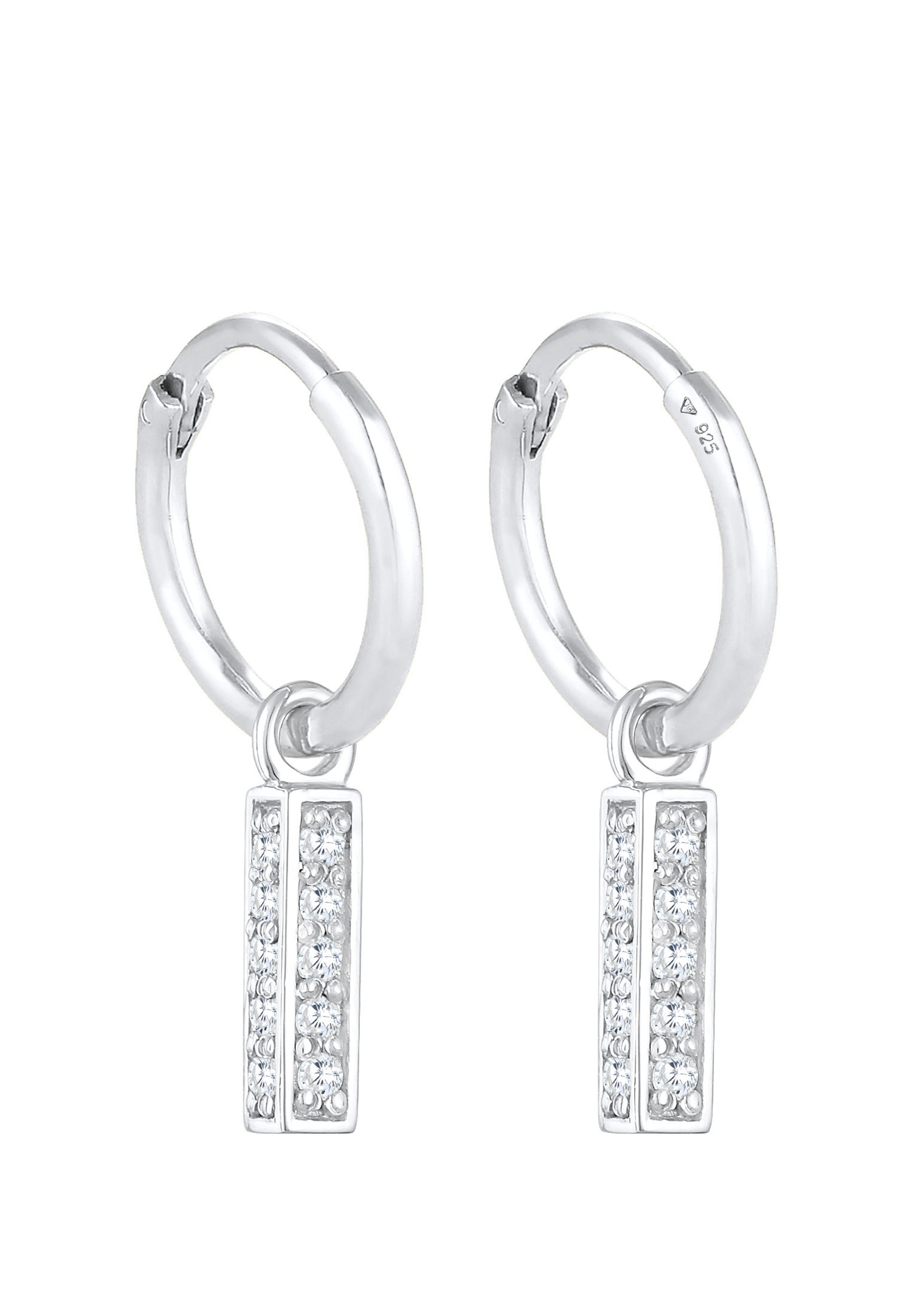 Elli PREMIUM Pendentif de tige créole pour femme élégant avec cristaux de zirconium en argent sterling 925