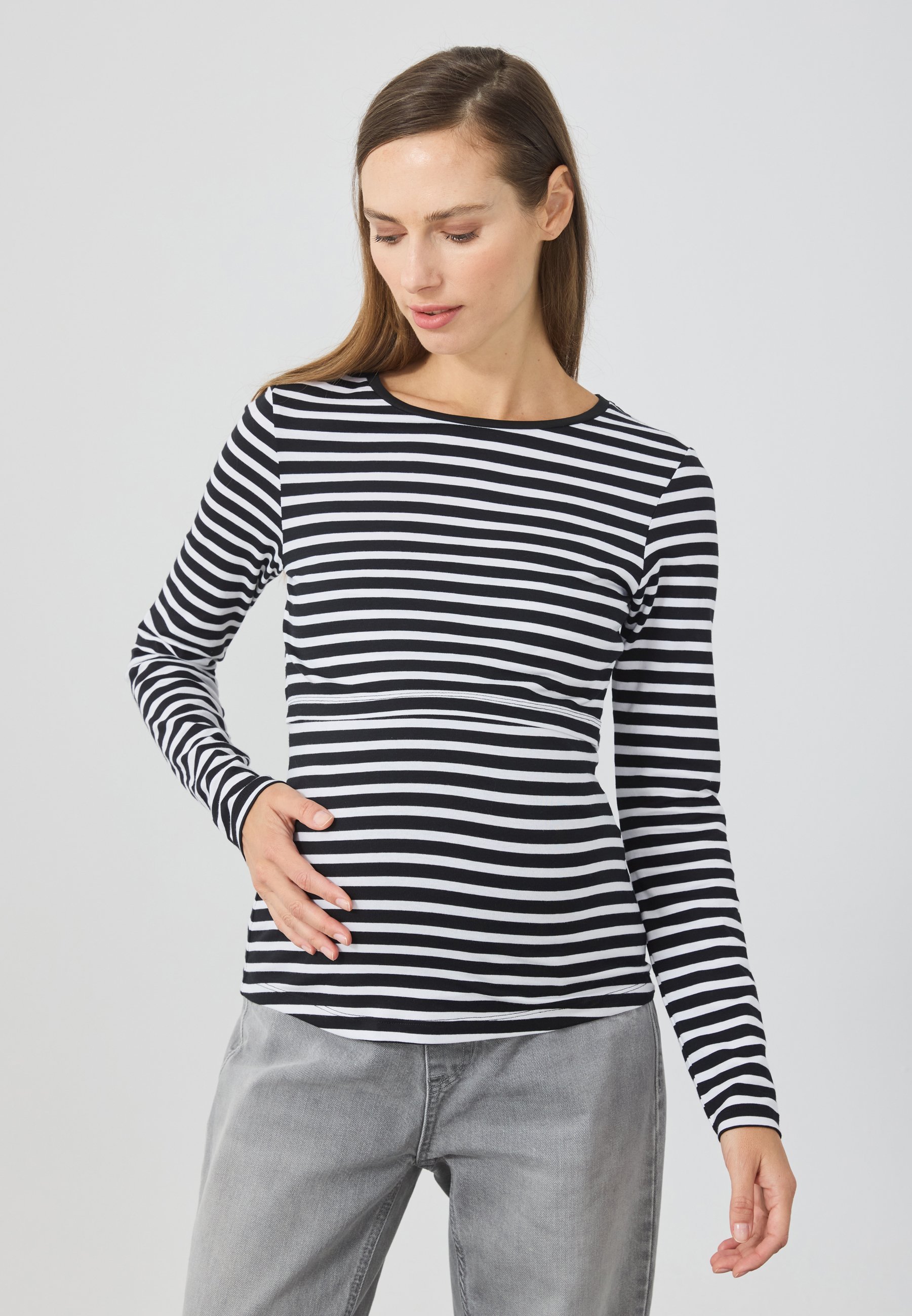 Anna Field MAMA BORSTING TOP MET LANGE MOUWEN (2 STUKS) - Top met lange mouwen - wit/zwart