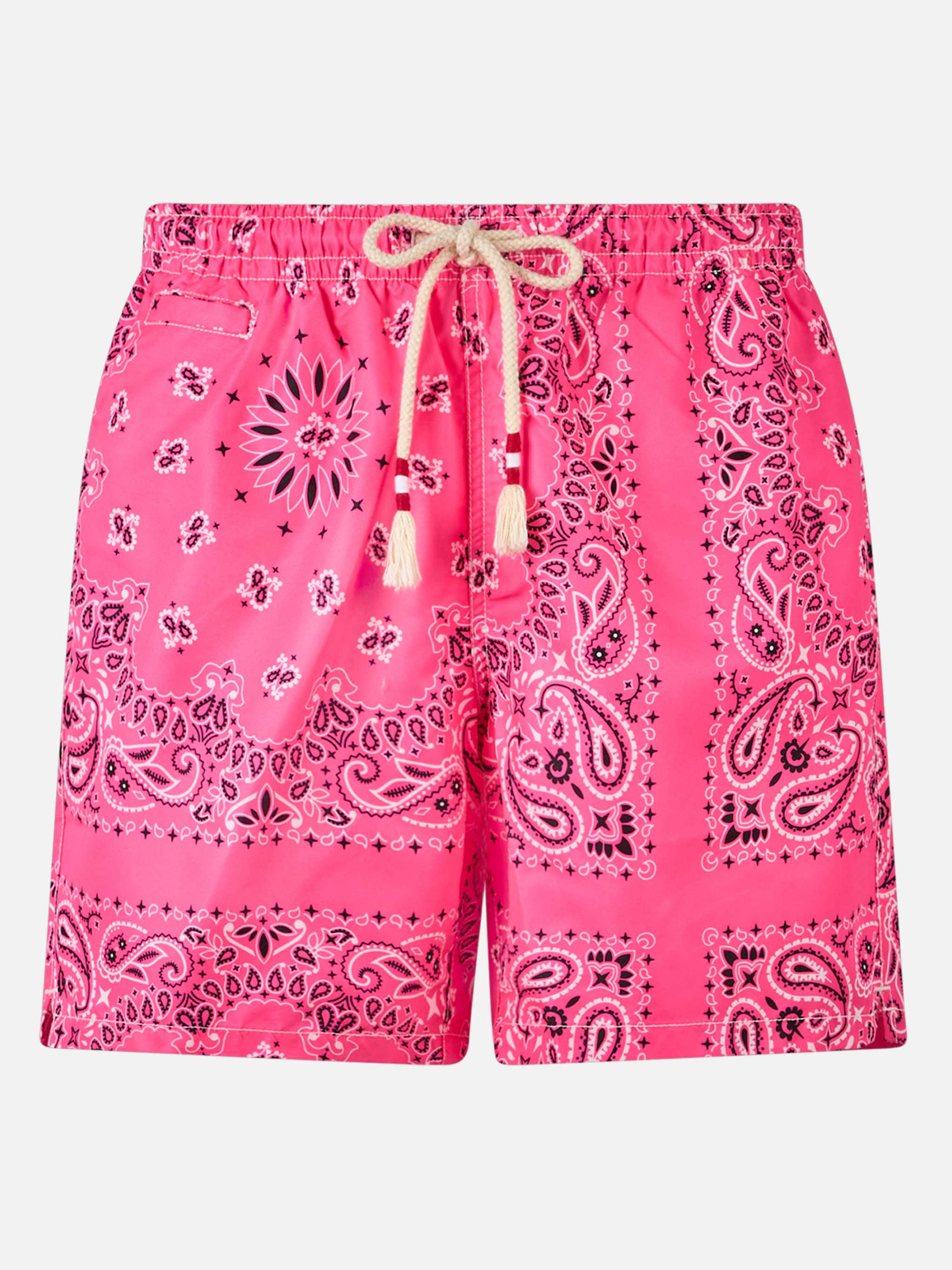 Roze zwempak voor heren met bandana-print