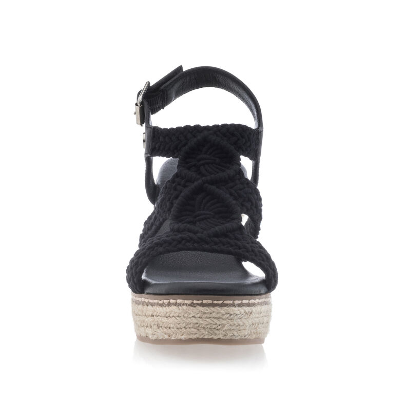 Zwarte espadrilles voor dames met touwzolen