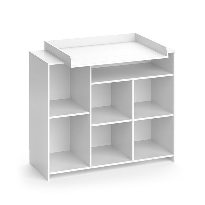 Trocador Oskar 113x100cm com prateleiras abertas, Branco, Vicco 37275