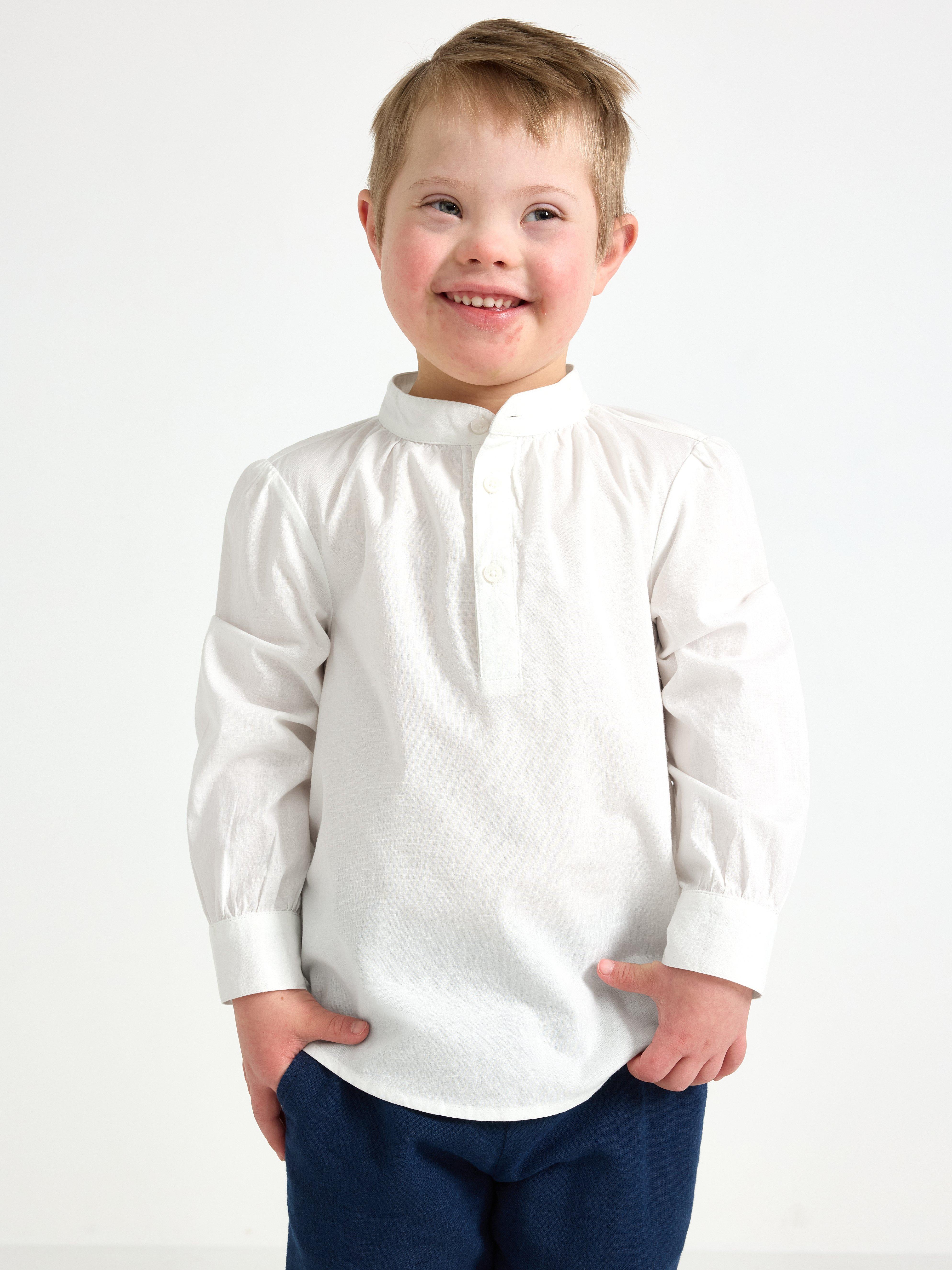 Festlig bomullsblus White