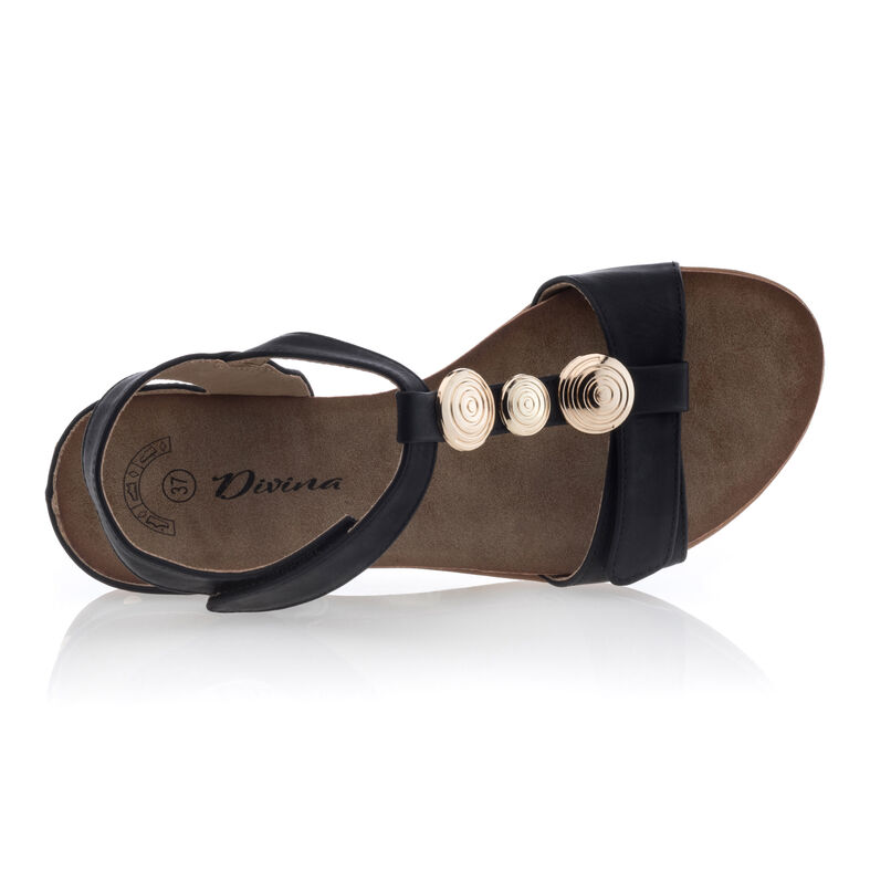 Schwarze Damensandalen / Zehenfreie Schuhe