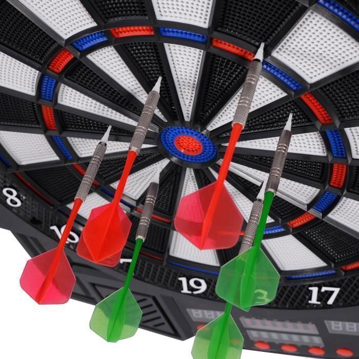COSTWAY Elektronisch Dartbord - Dartbord met 27 spelmodi en 216 variaties, 4 LED-schermen voor 1-8 spelers