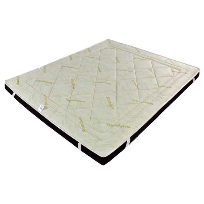 Surmatelas Bambou 160x200 cm - Mémoire de forme - Épaisseur 8 cm - Qualité optimal