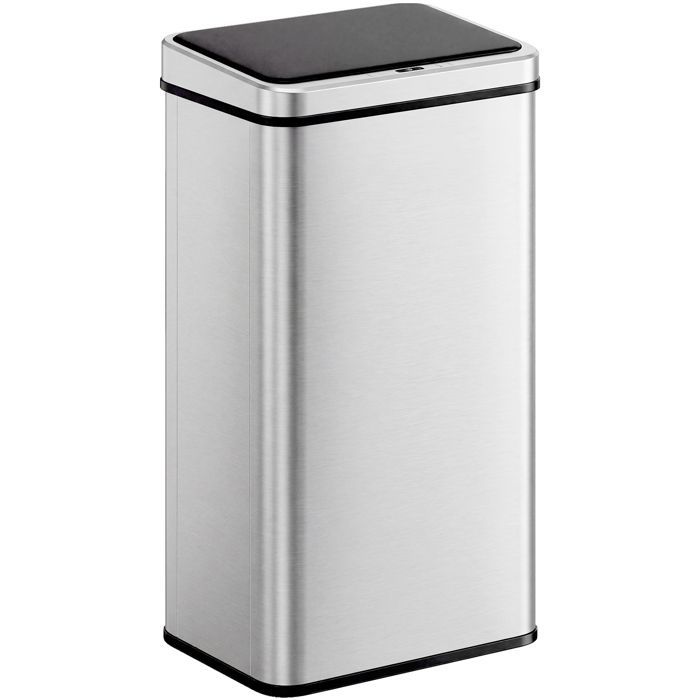 Cubo de basura automático para cocina - HOMCOM - 50L - tapa de cierre suave - acero inoxidable - 35,5x26x67cm - plata