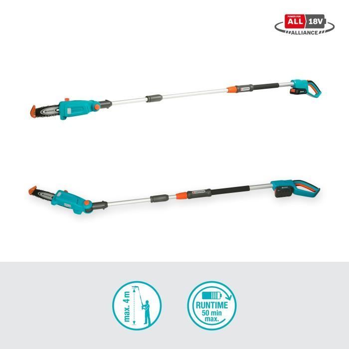 Podadora de pértiga inalámbrica GARDENA - TCS 20/18V P4A - 18V - 42 cm