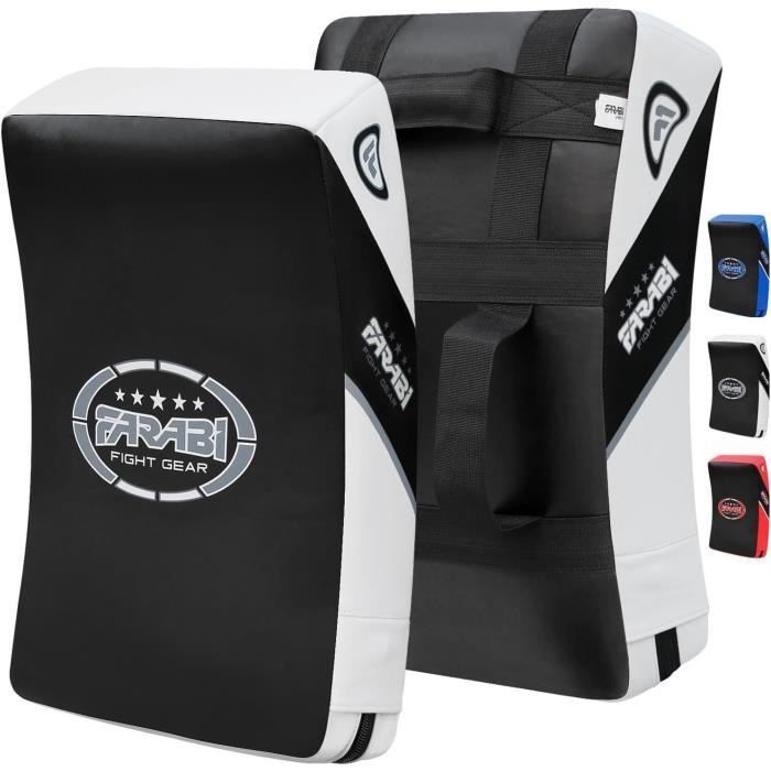 Escudo de impacto grande branco FARABI SPORTS para Muay Thai, MMA, artes marciais e boxe.