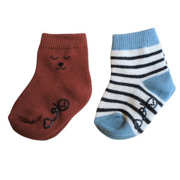 Kruidvat Babysokjes<br>bež, roestbruin, 6-12m, 2 para