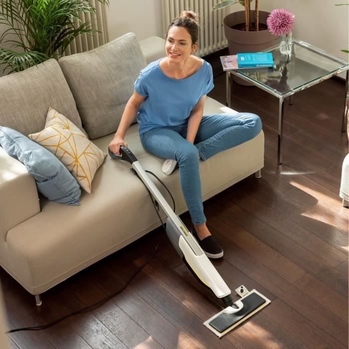 KARCHER SC 2 Limpiador vertical Easy Fix - Mopa de vapor - 1600 W - Calentamiento en 30 segundos - Limpia 50 m² - Elimina hasta el 99,9 % de los virus