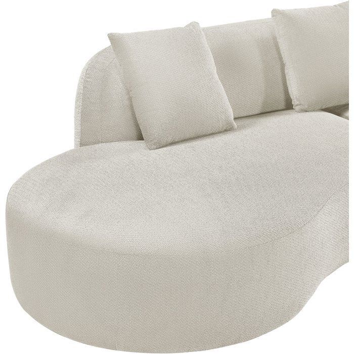 Sofá modular comprimido - 4 plazas - HARRY - Tela color crema beige - 313 x 134 x 75 cm