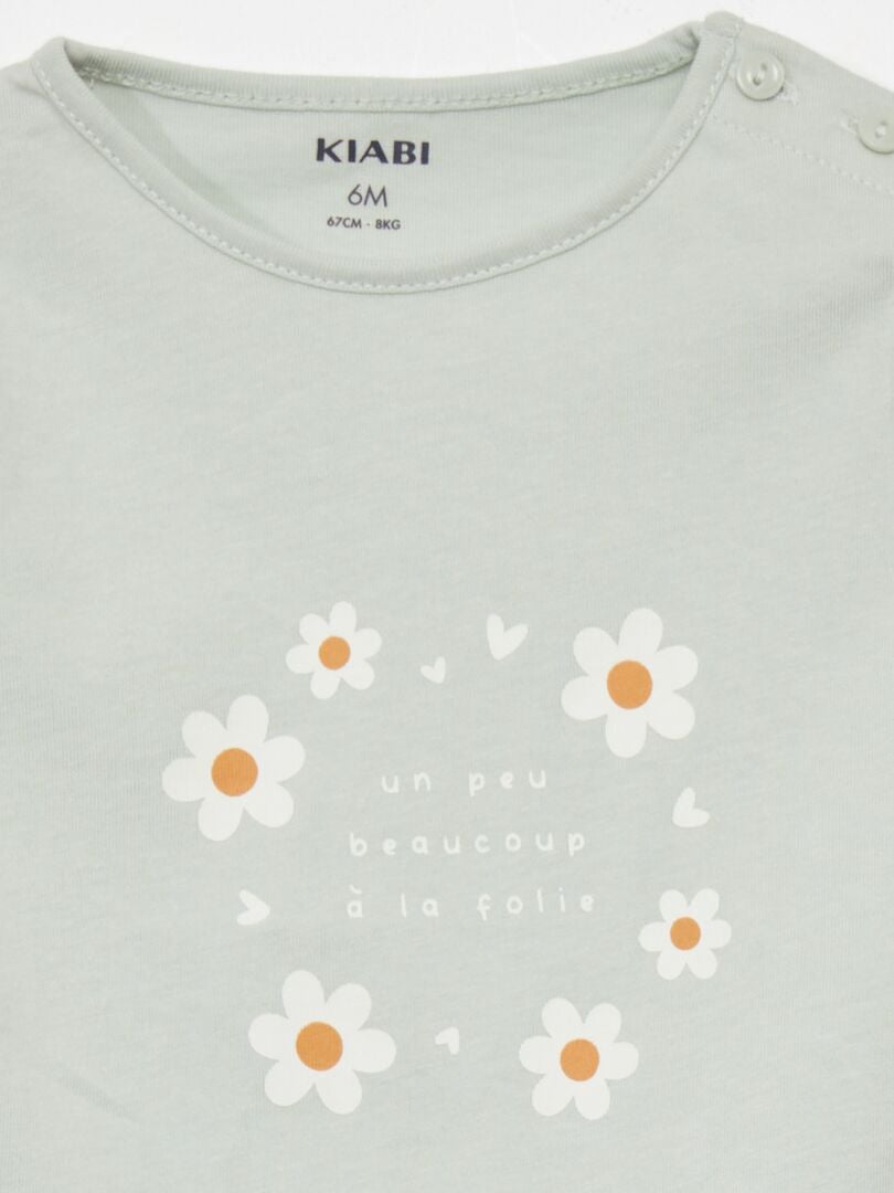 Bedrukt T-shirt met lange mouwen - BLAUW