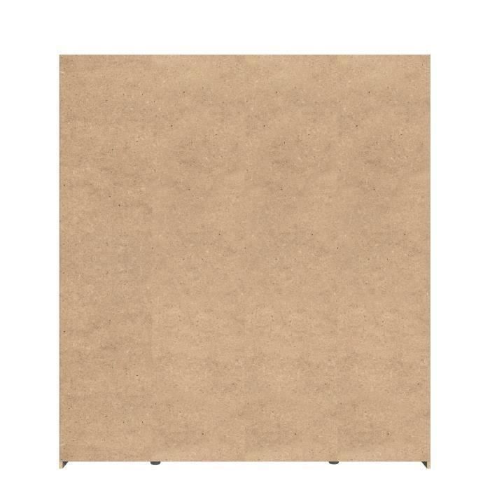 Armoire 2 portes coulissantes + miroir - Panneaux de particules - Blanc mat - L 170,3 x P 61,2 x H 190,5 cm - ULOS