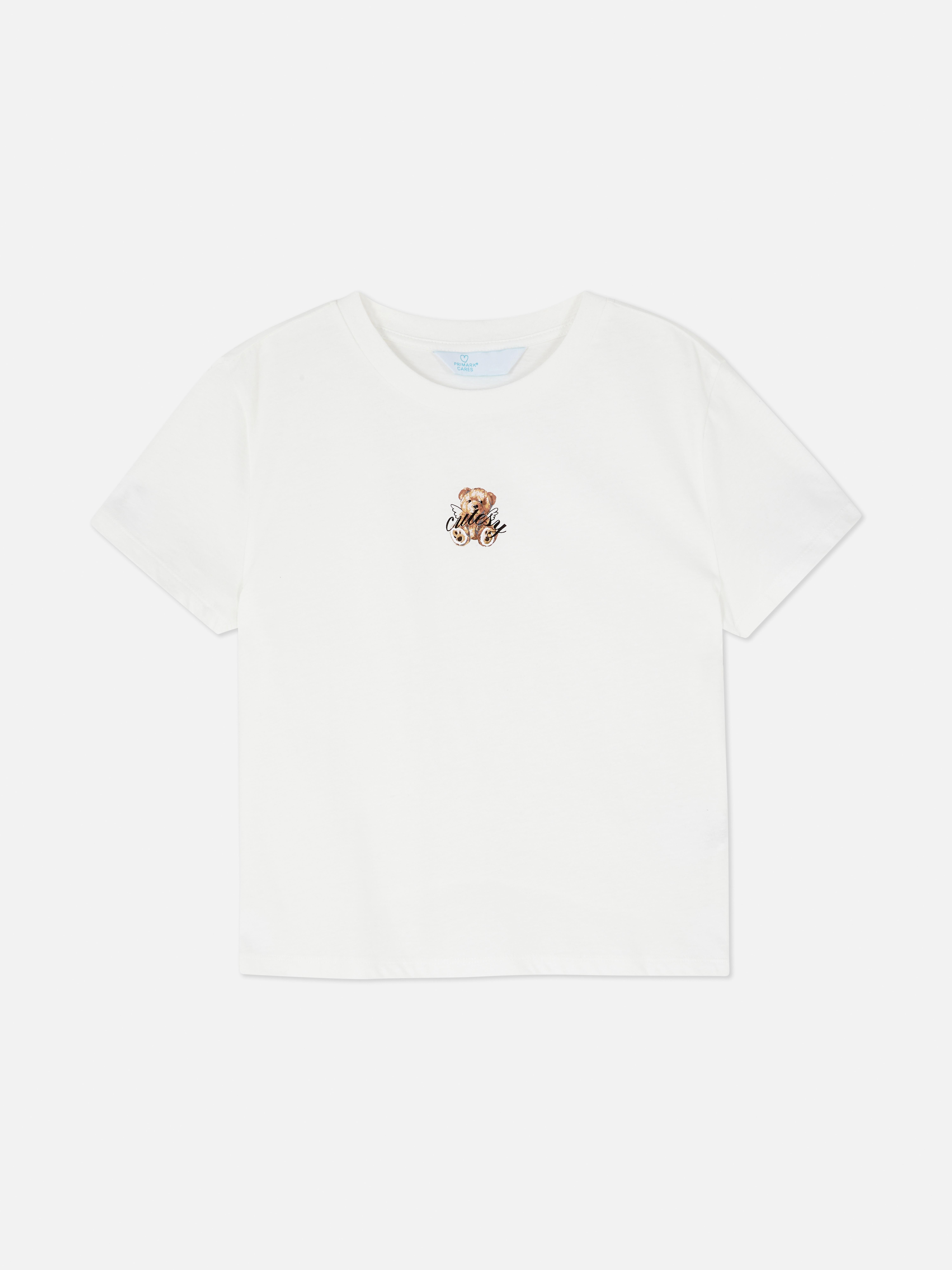 Tricou pentru bebeluși cu imprimeu cu ursuleți de pluș Un tricou pentru bebeluși cu mâneci scurte și imprimeu cu ursuleți de pluș pe față