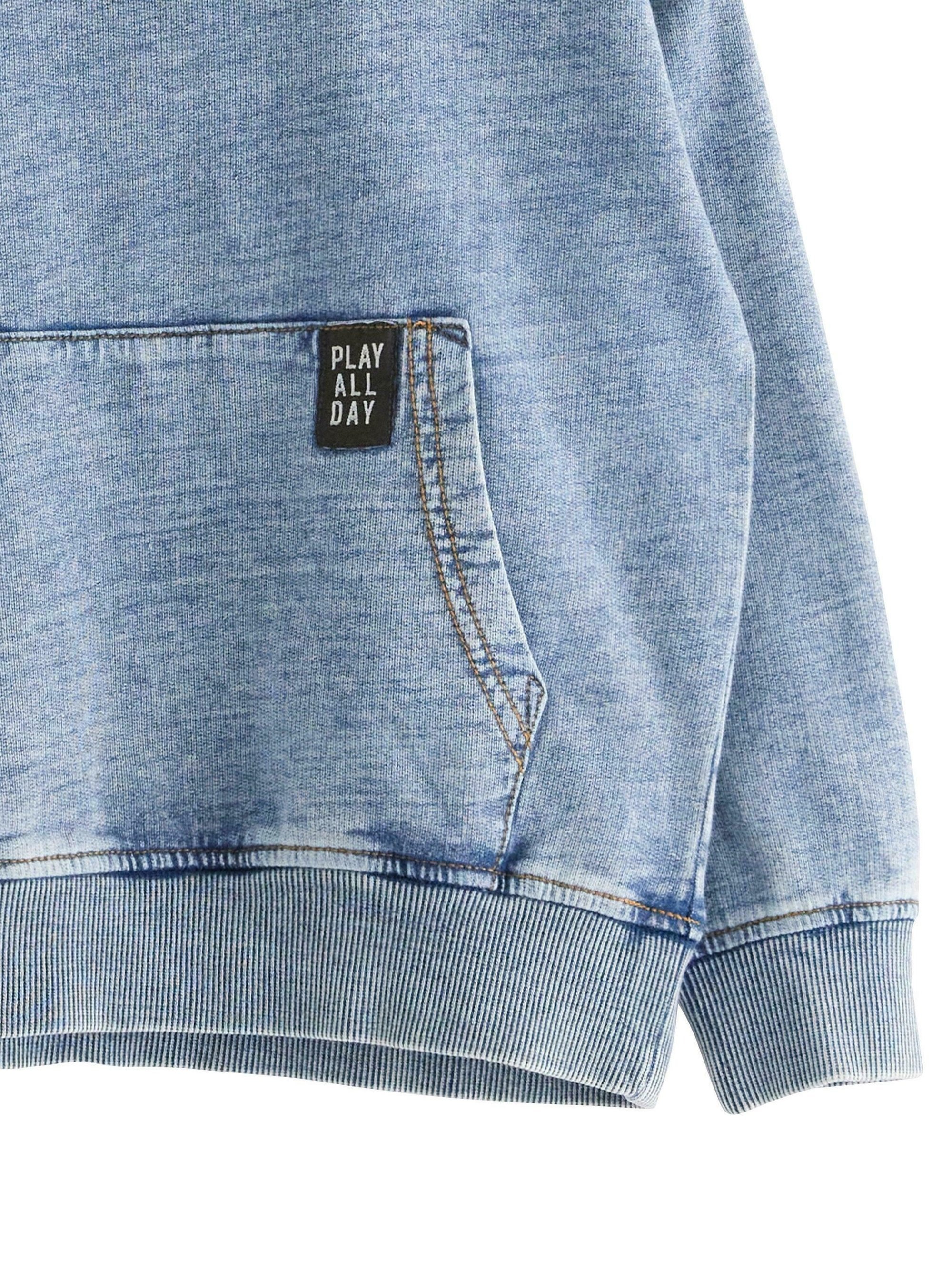 Lindex KÄNGURUTASKUGA Dressipluus - tuhmune sinine