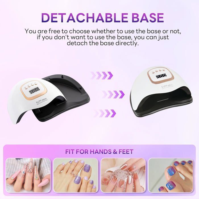 380W UV LED Nail Lamp, Gel Nail Polish Dryer with 81 Beads, UV Nail Lamp with 4 Timer Settings, LCD Screen