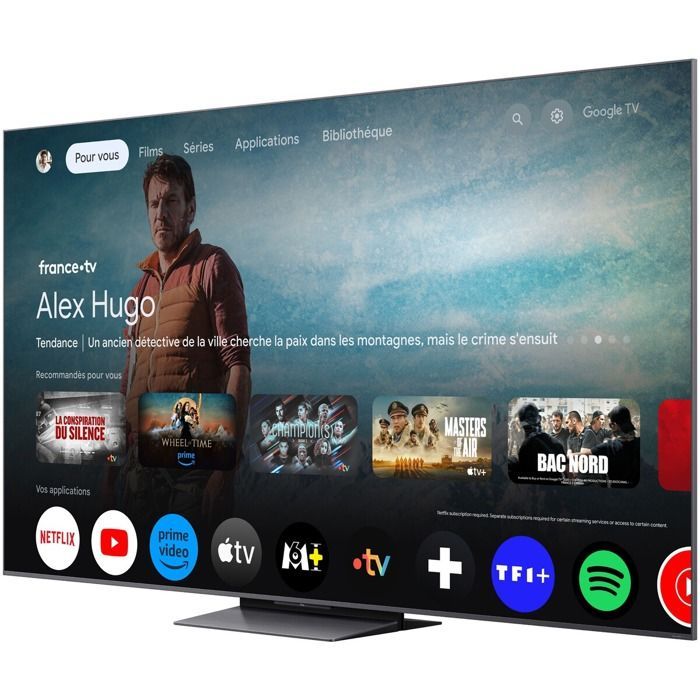 TV QD Mini LED TCL 75C89K 189 cm 4K UHD 2025 Geborsteld aluminium