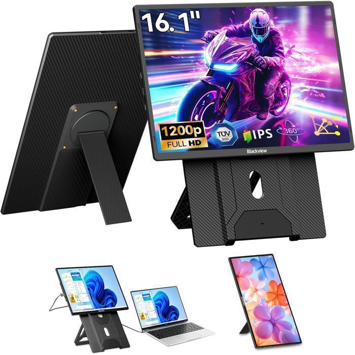 Blackview Table 9 16-inch Portable Monitor 1920*1200 FHD Eye Comfort IPS Screen for PC - Black