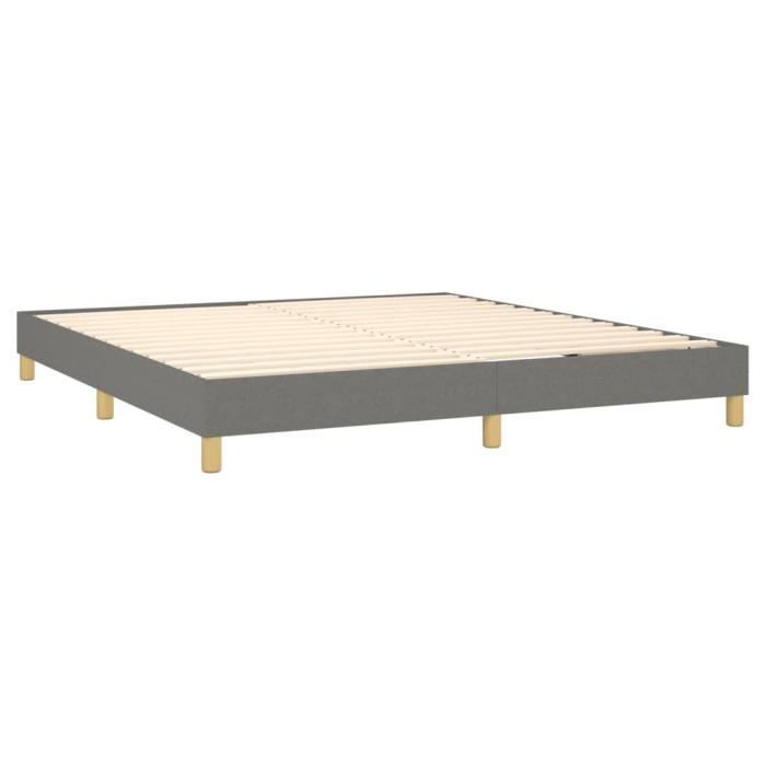 Base de cama de láminas - QIILU - HAJ7551572795458 - 180x200 cm - Tela gris oscuro - 2 plazas