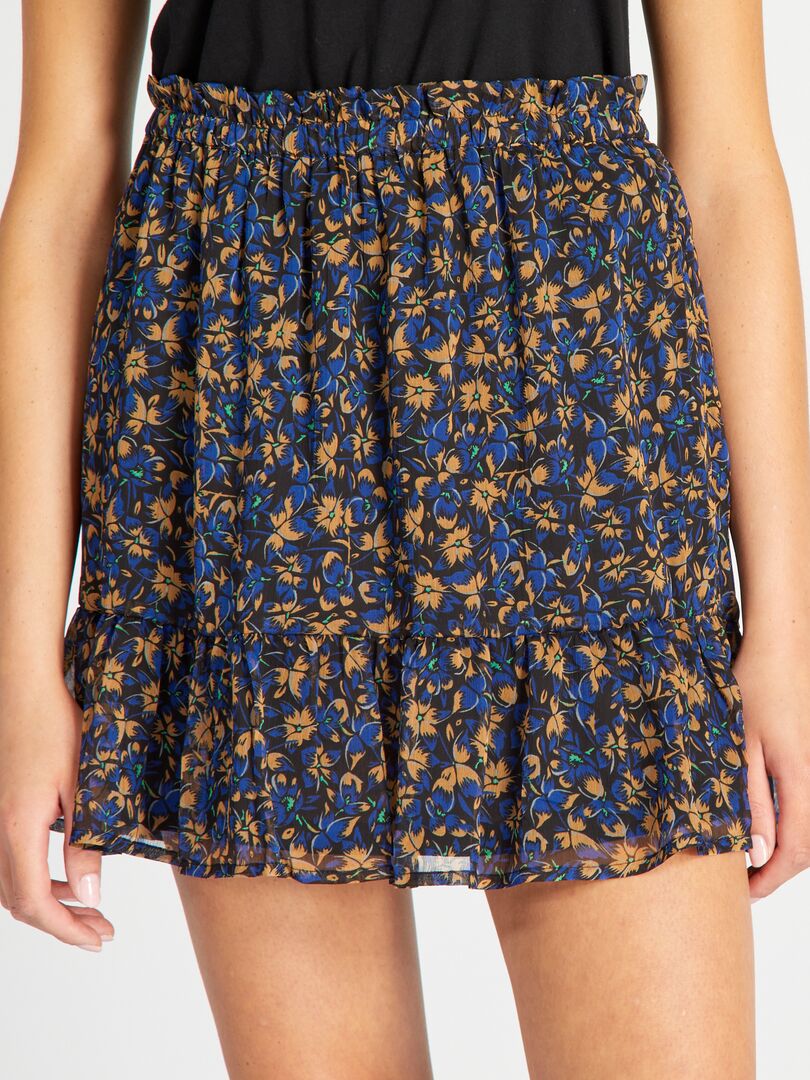 Zelfgemaakte rok met ruches - blauw