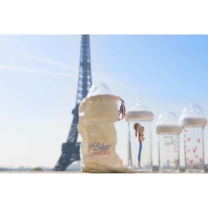 Set de 3 biberons français - LE BIBERON FRANCAIS - 360ml + 210ml - My love illustré by Soledad