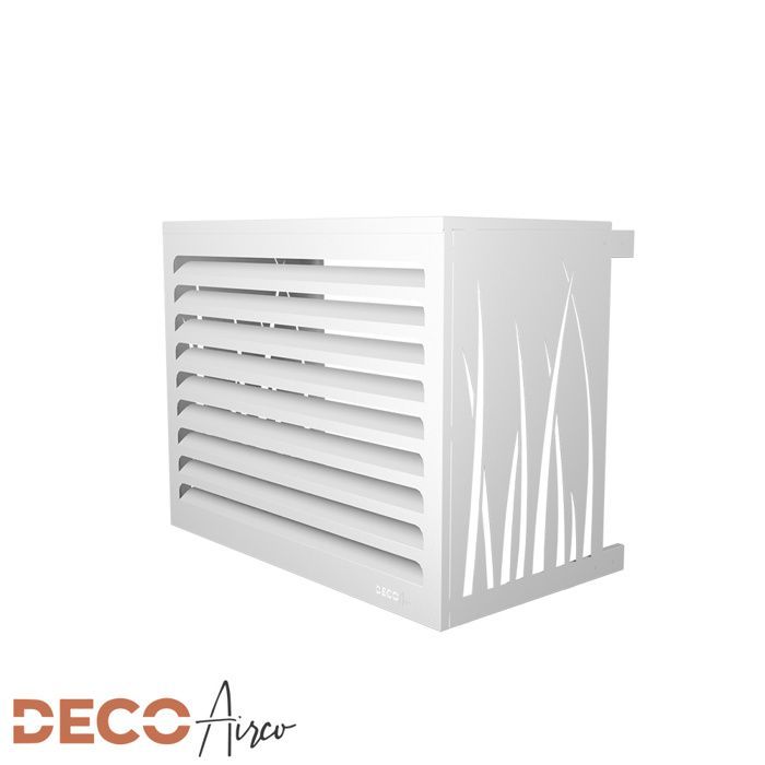 DECOAIRCO - Cubierta metálica para unidad exterior de aire acondicionado - Cubierta para aire acondicionado, bomba de calor, protección de unidad exterior - Talla XS - Blanco