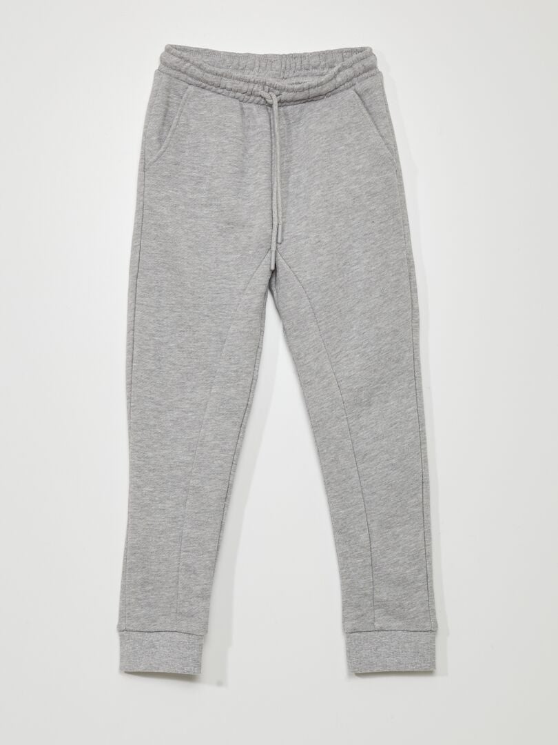 Joggingbroek van French Terry met stiksels - GRIJS