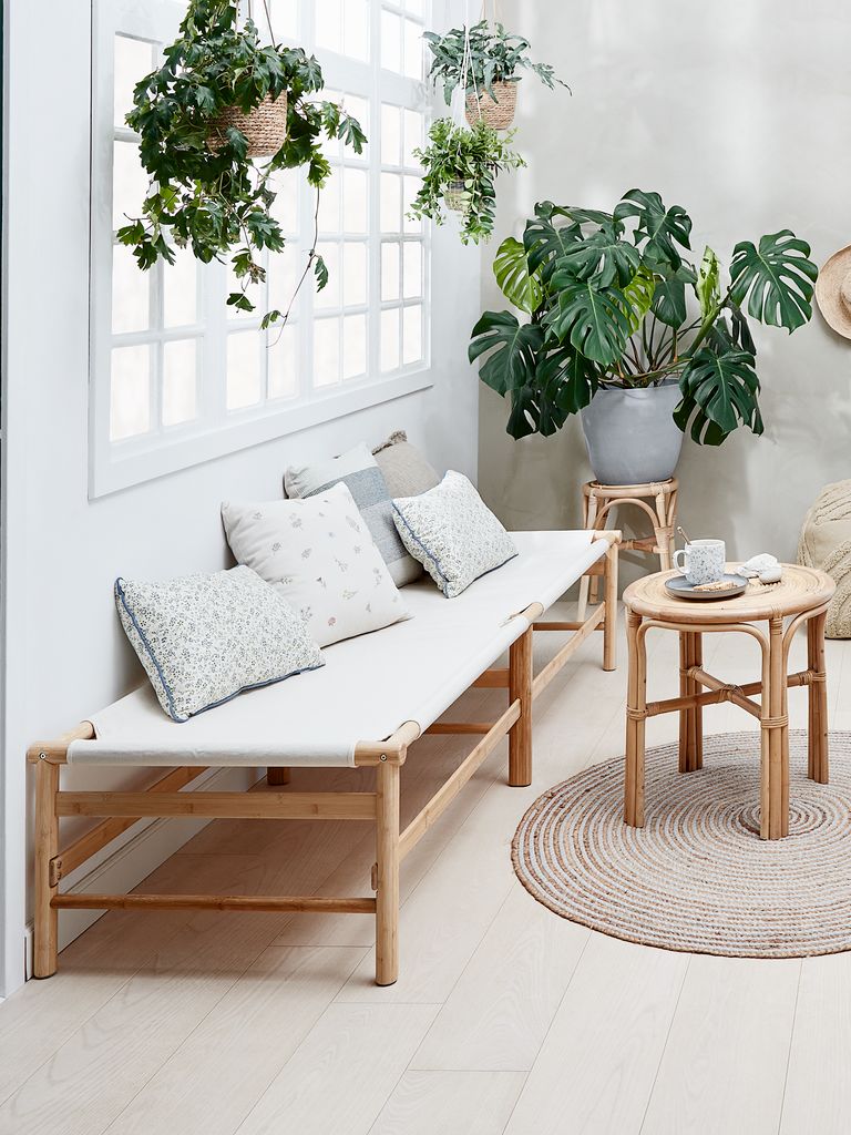 FRYDENDAL FRYDENDAL sofa-lova 196x72 smėlio spalvos audinys/bambukas
