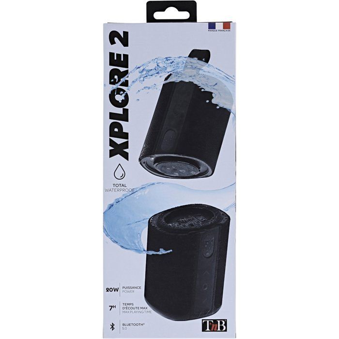 Enceinte sans fil- T'nb - XPLORE  TWS - Waterproof - Bluetooth - Séparable en 2 - Autonomie 7h - 20 W stéréo - Noir