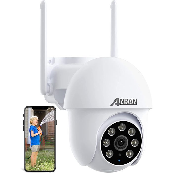 ANRAN Caméra de Surveillance Filaire 360° Panoramique (Pack de 2)