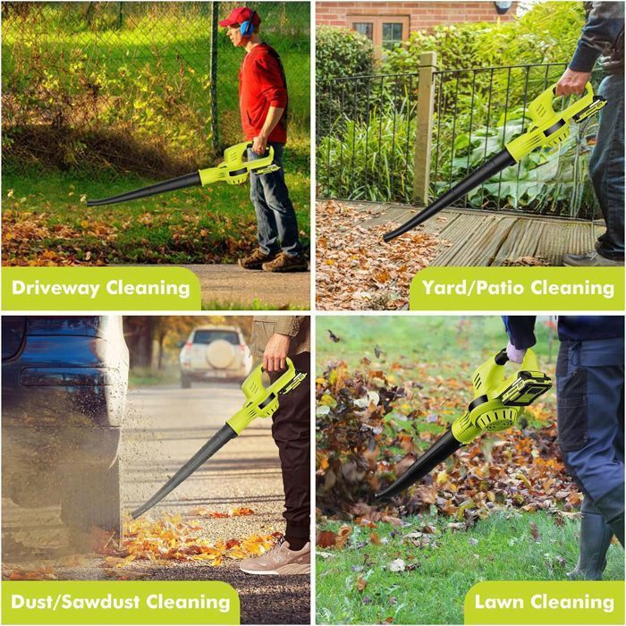 3000W Cordless Leaf Blower - Dual 21V Battery Life - Compatible with Makita 18V Batteries