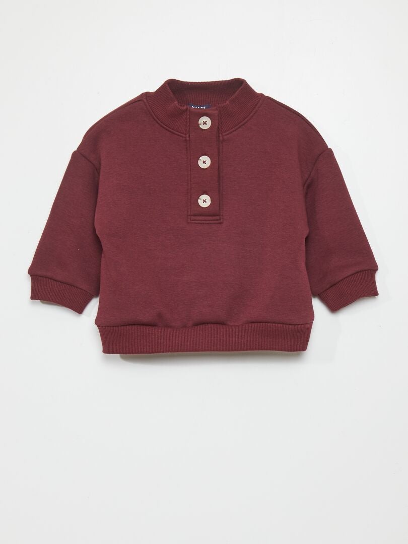 Blusa de gola alta com botões - Sempre mais macia - VERMELHA
