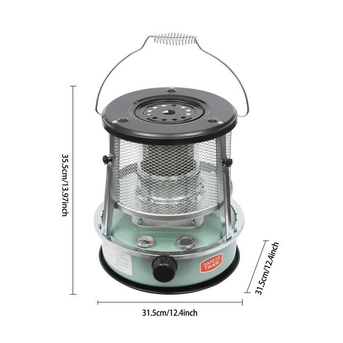 Poêle à Pétrole Portable 9000 BTU/H, Chauffage Kérosène Hauteur Réglable avec Réservoir 4,6L