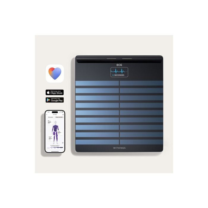 Withings Connected Scale – Körperscan – Schwarz – 180 kg – Gewichtsmessung und erweiterte Gesundheitsfunktionen