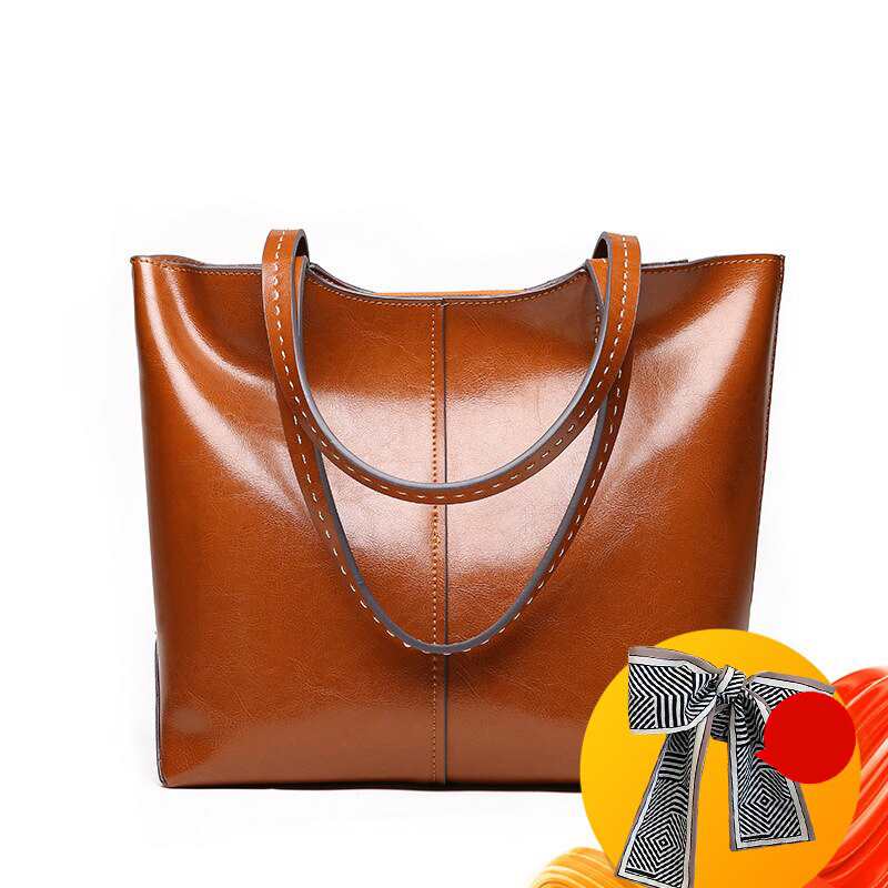 Sac bandoulière femme en cuir de vachette souple, style rétro marron, grande capacité, idéal pour faire du shopping. Noir et gris.