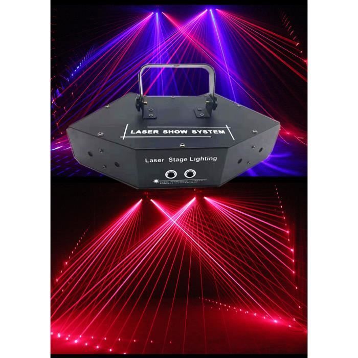 Scanner la lumière laser RGB pleine couleur faisceau à six yeux Laser Club DJ Disco Laser Lights Projecteur laser