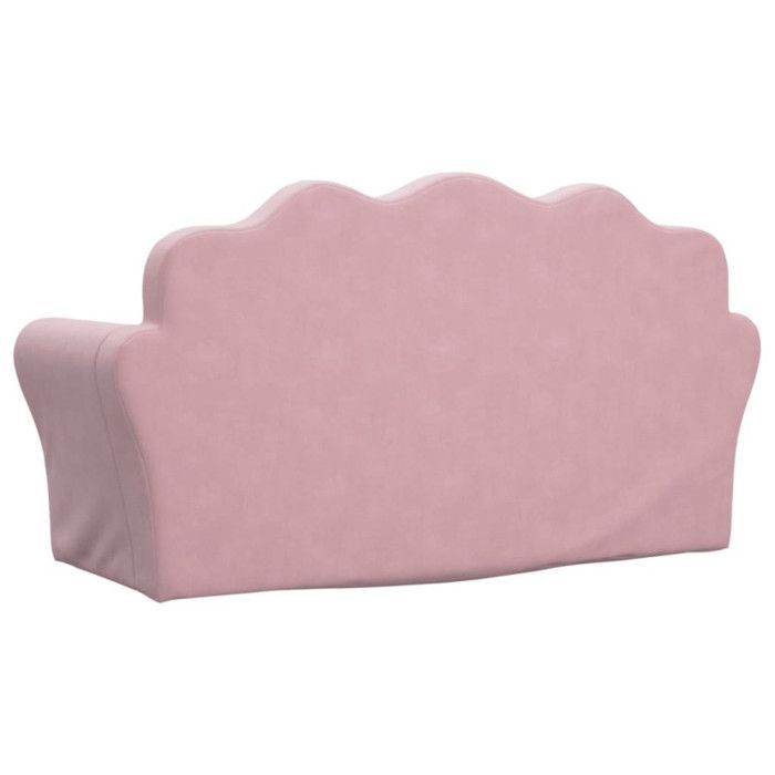vidaXL Canapé pour Enfants 2 Places, Lit de Jour avec Dossier et Accoudoirs, Lit d'Invité pour Tout-petits Salon, Rose 357051